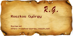 Roszkos György névjegykártya