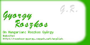 gyorgy roszkos business card