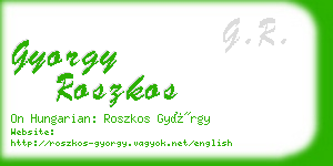 gyorgy roszkos business card